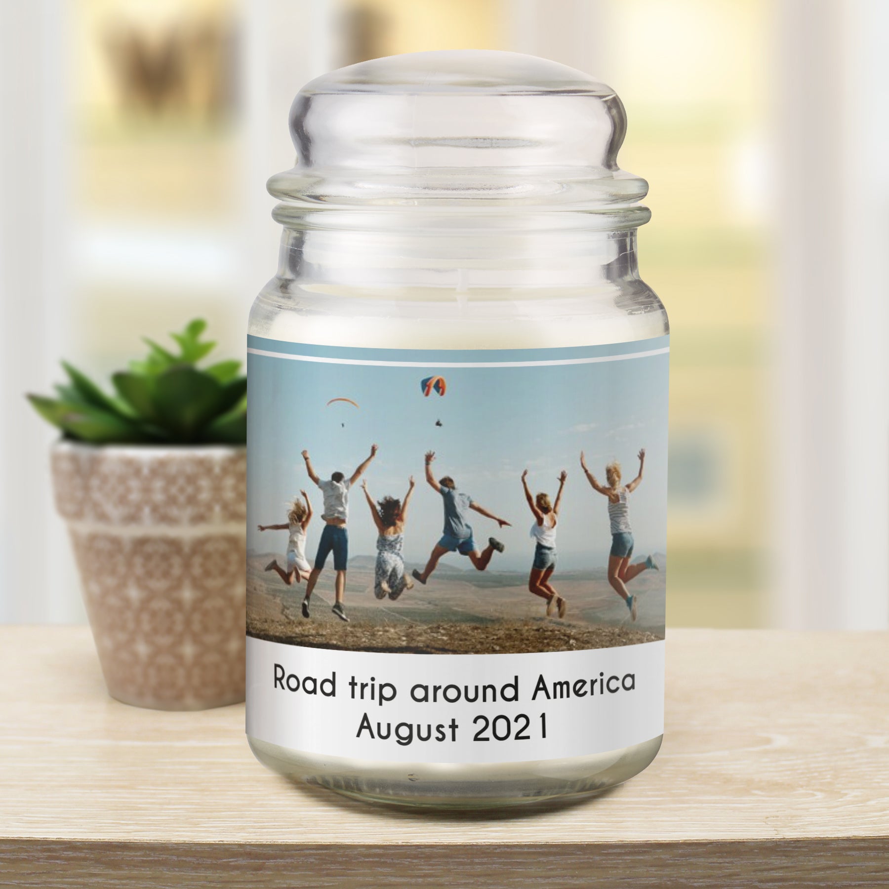 Personalised Photo Upload Scented Jar Candle - MK&JD Gifts