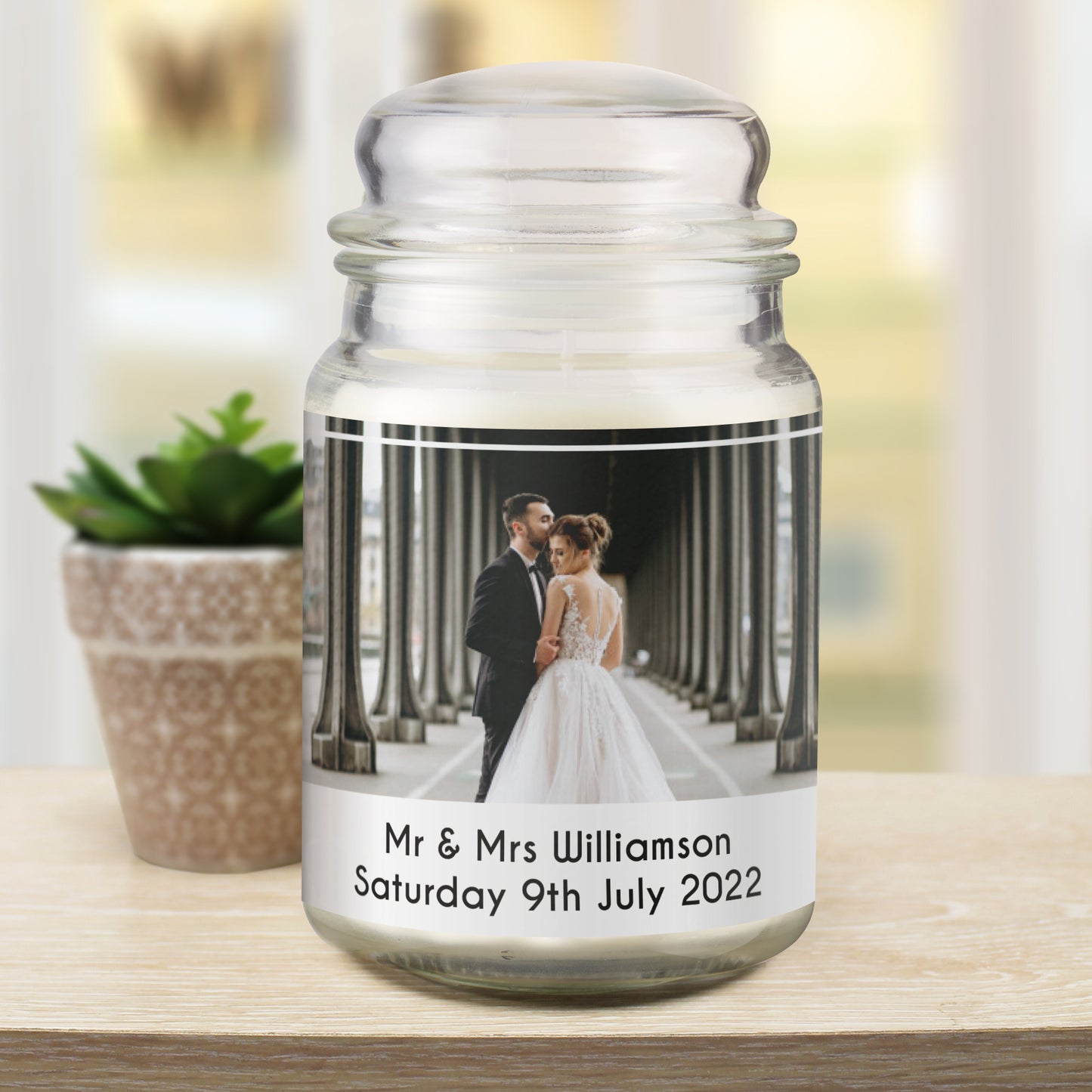 Personalised Photo Upload Scented Jar Candle - MK&JD Gifts