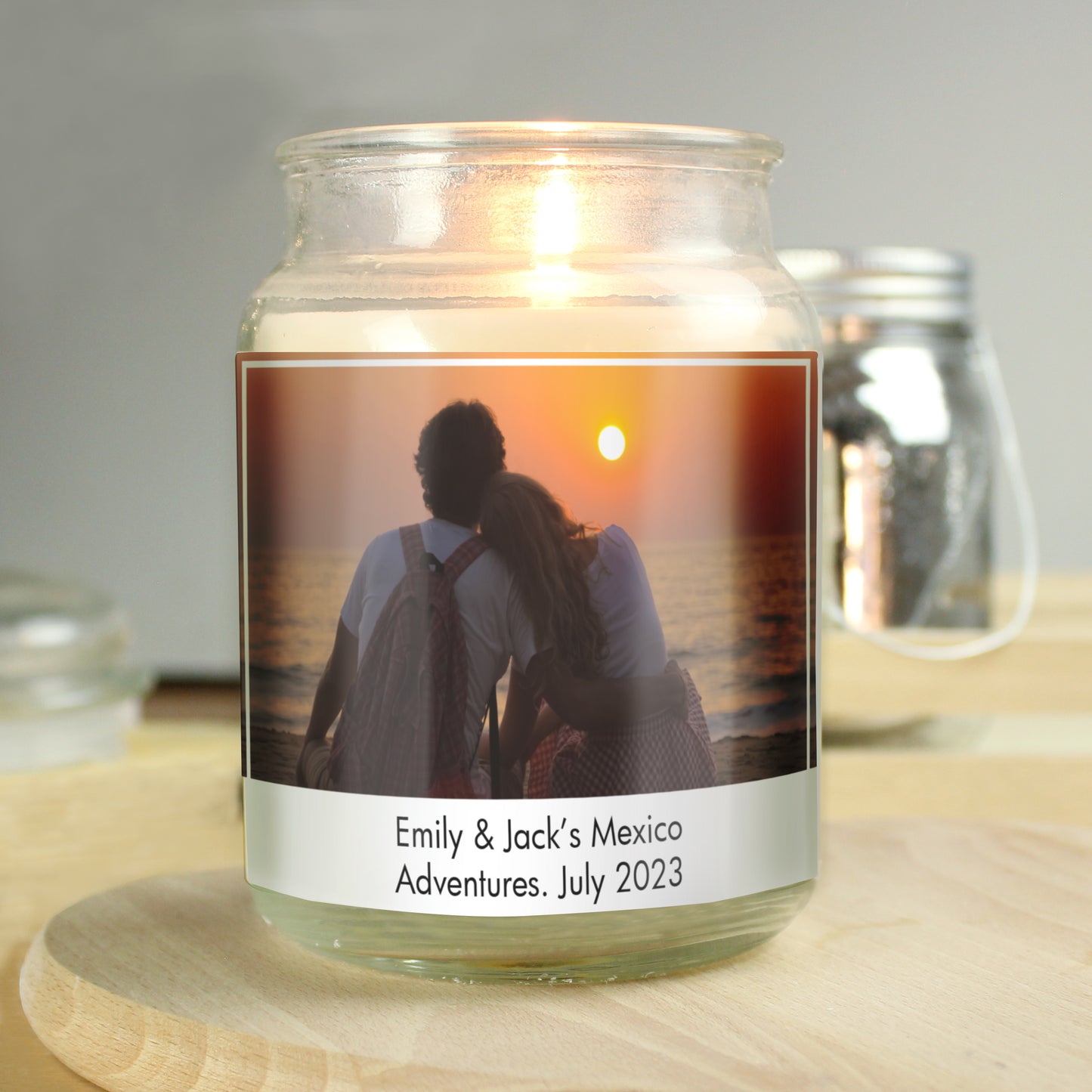 Personalised Photo Upload Scented Jar Candle - MK&JD Gifts