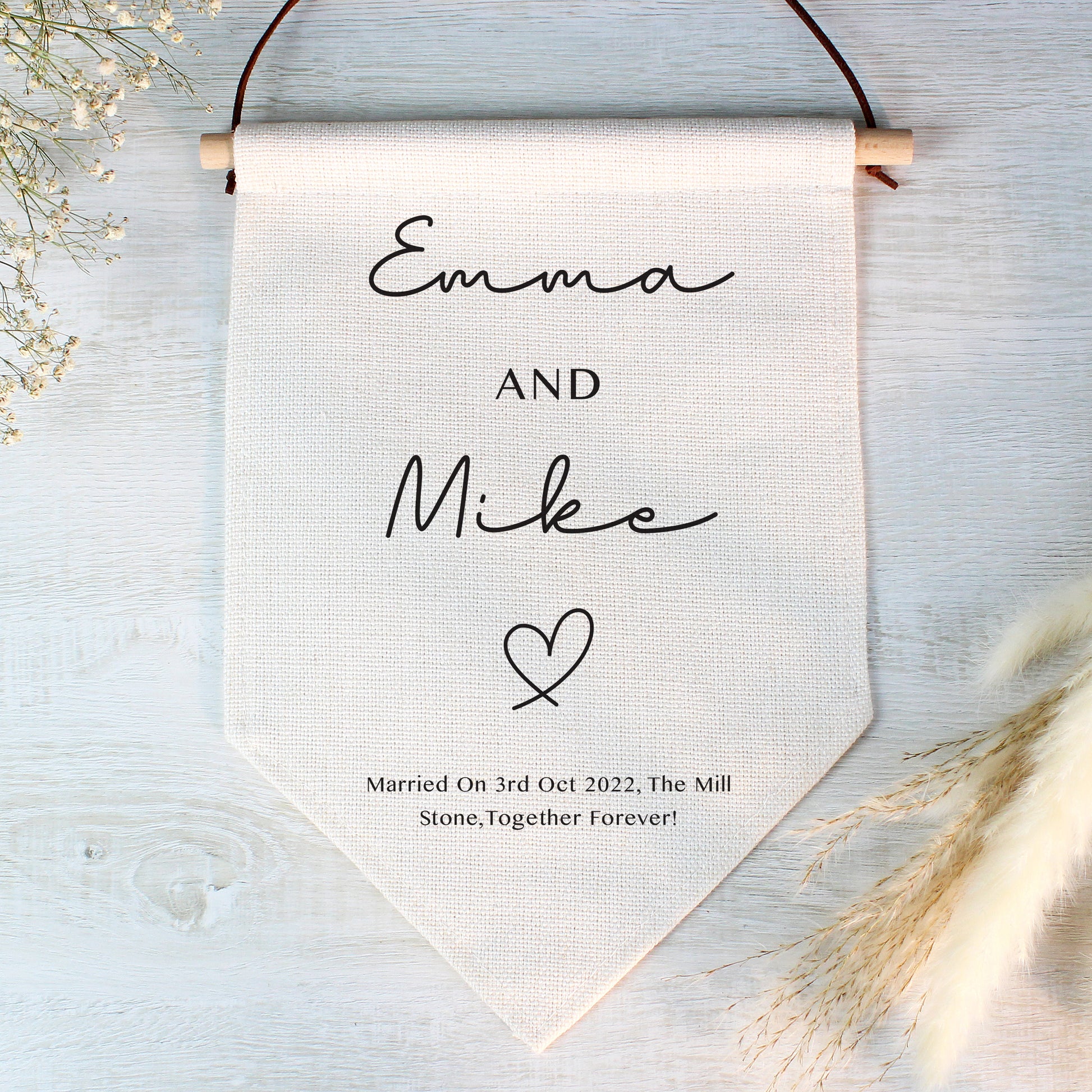 Personalised Wedding Hanging Banner - MK&JD Gifts