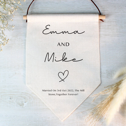 Personalised Wedding Hanging Banner - MK&JD Gifts