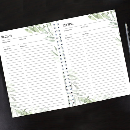Personalised Botanical A5 Recipe Book Journal - MK&JD Gifts
