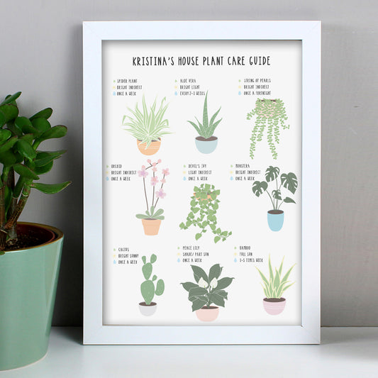 Personalised Plants Guide White A4 Framed Print - MK&JD Gifts