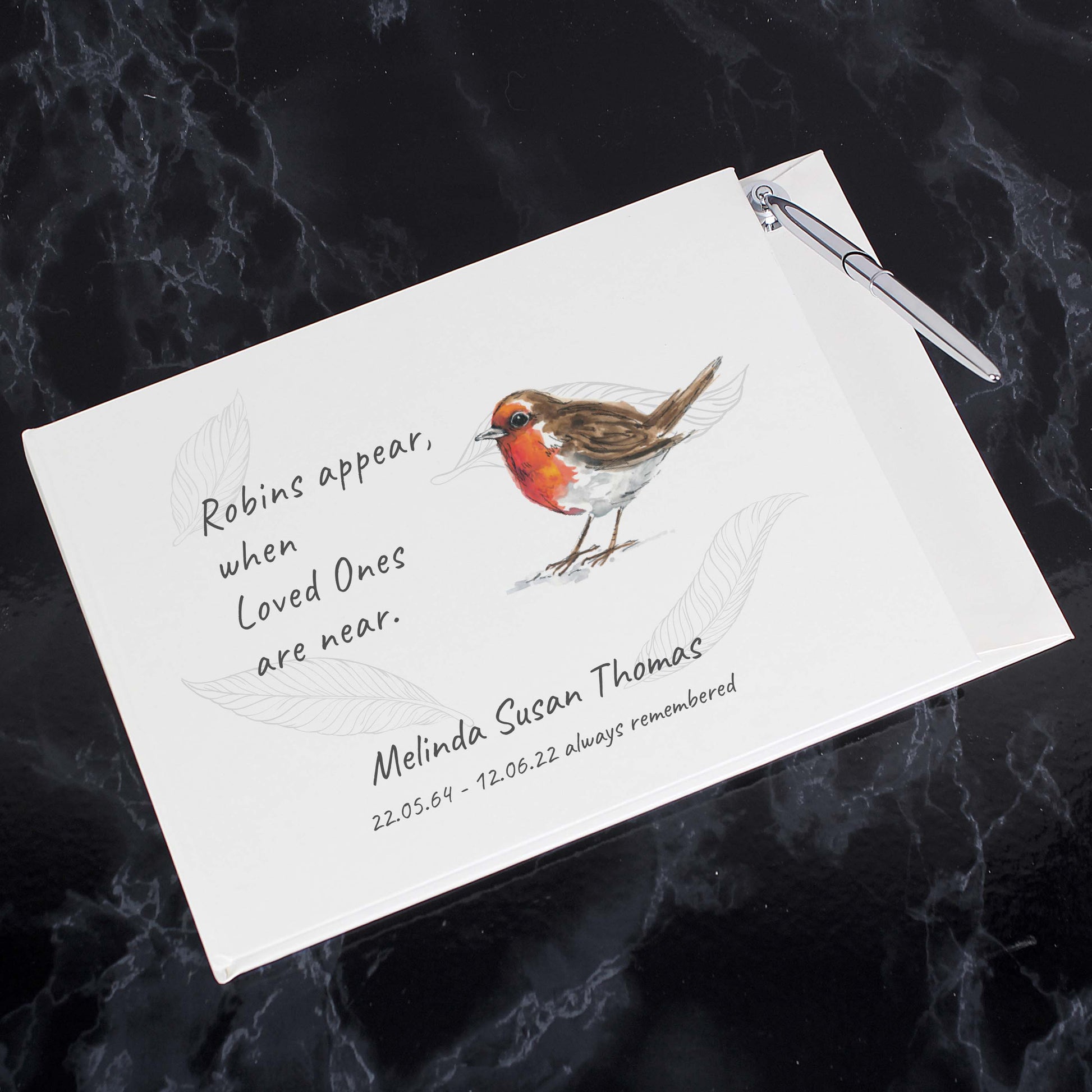 Personalised Robins Appear Guest Book - MK&JD Gifts