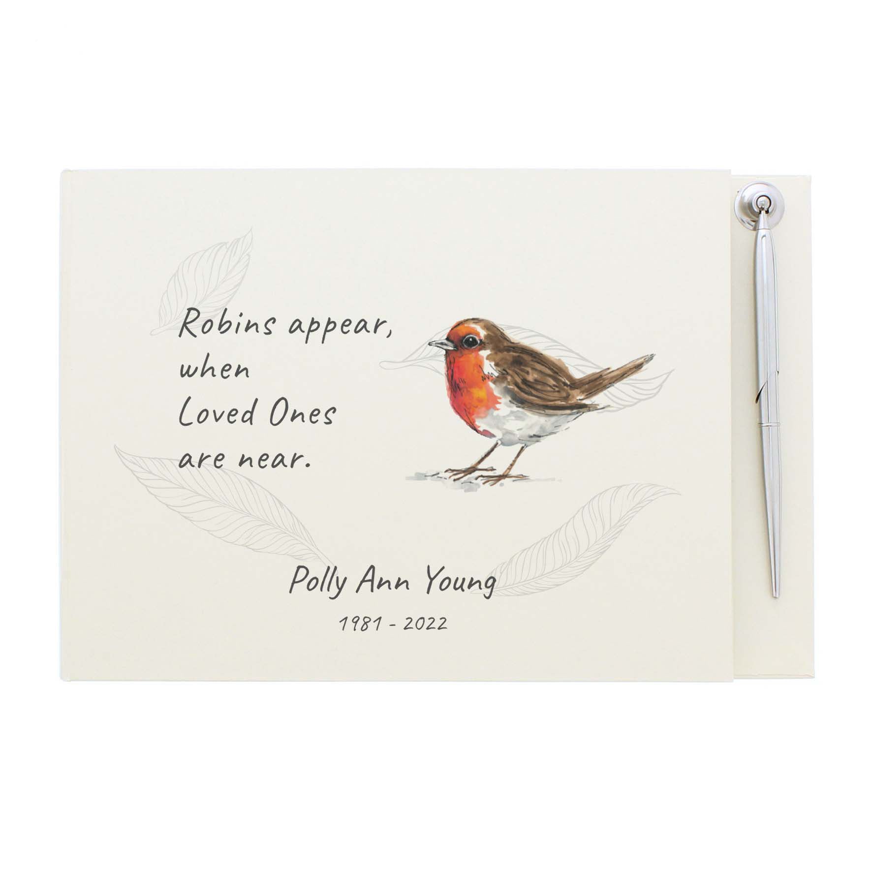 Personalised Robins Appear Guest Book - MK&JD Gifts