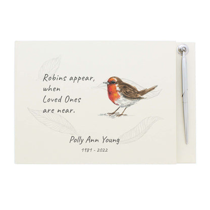 Personalised Robins Appear Guest Book - MK&JD Gifts