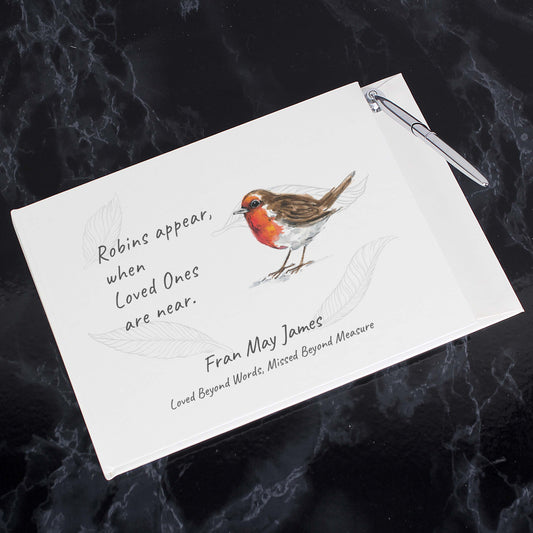 Personalised Robins Appear Guest Book - MK&JD Gifts