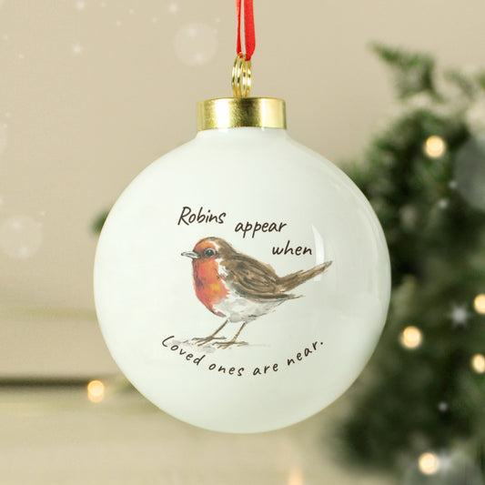 Personalised Robins Appear Bauble - MK&JD Gifts
