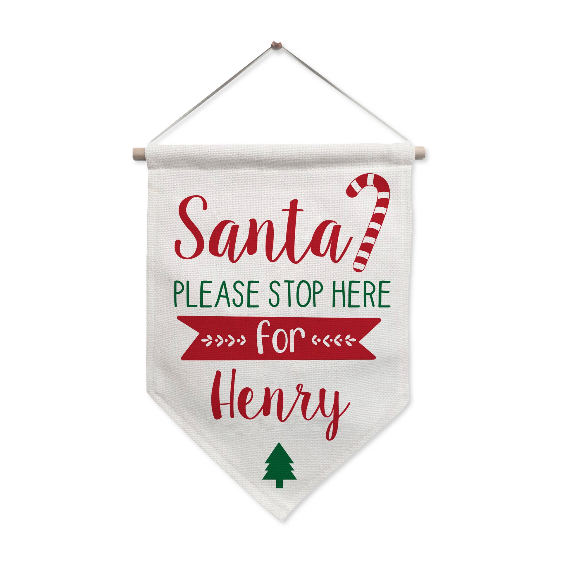Personalised Santa Stop Here Hanging Banner - MK&JD Gifts