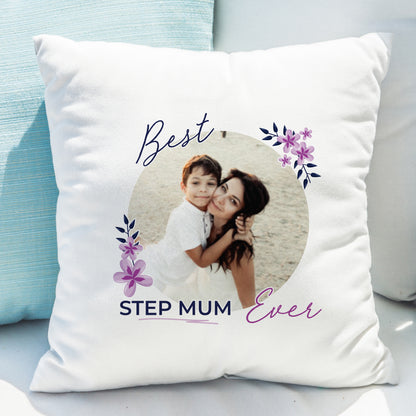 Personalised Floral Best Ever Photo Upload Cushion - MK&JD Gifts