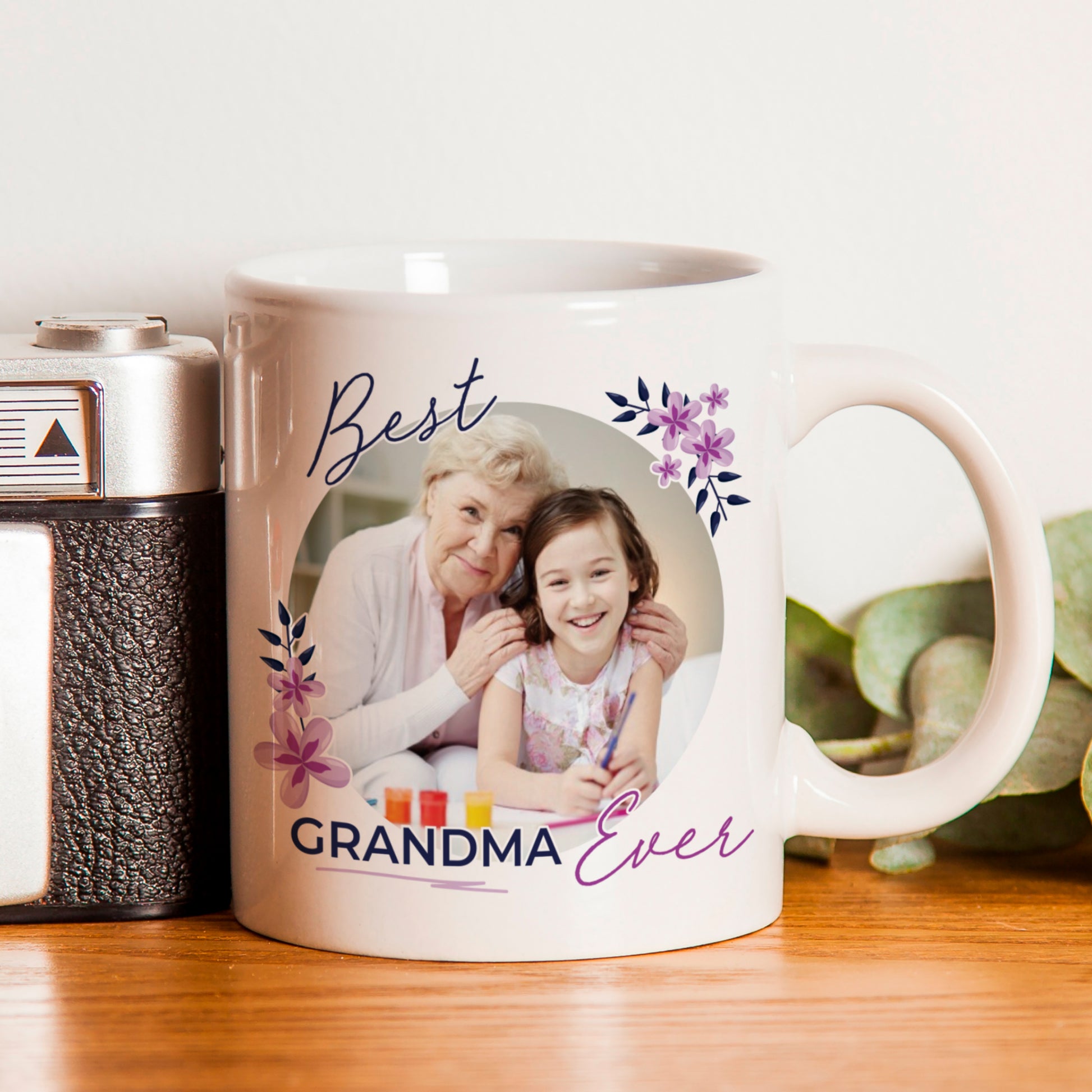 Personalised Floral Best Ever Photo Upload Mug - MK&JD Gifts