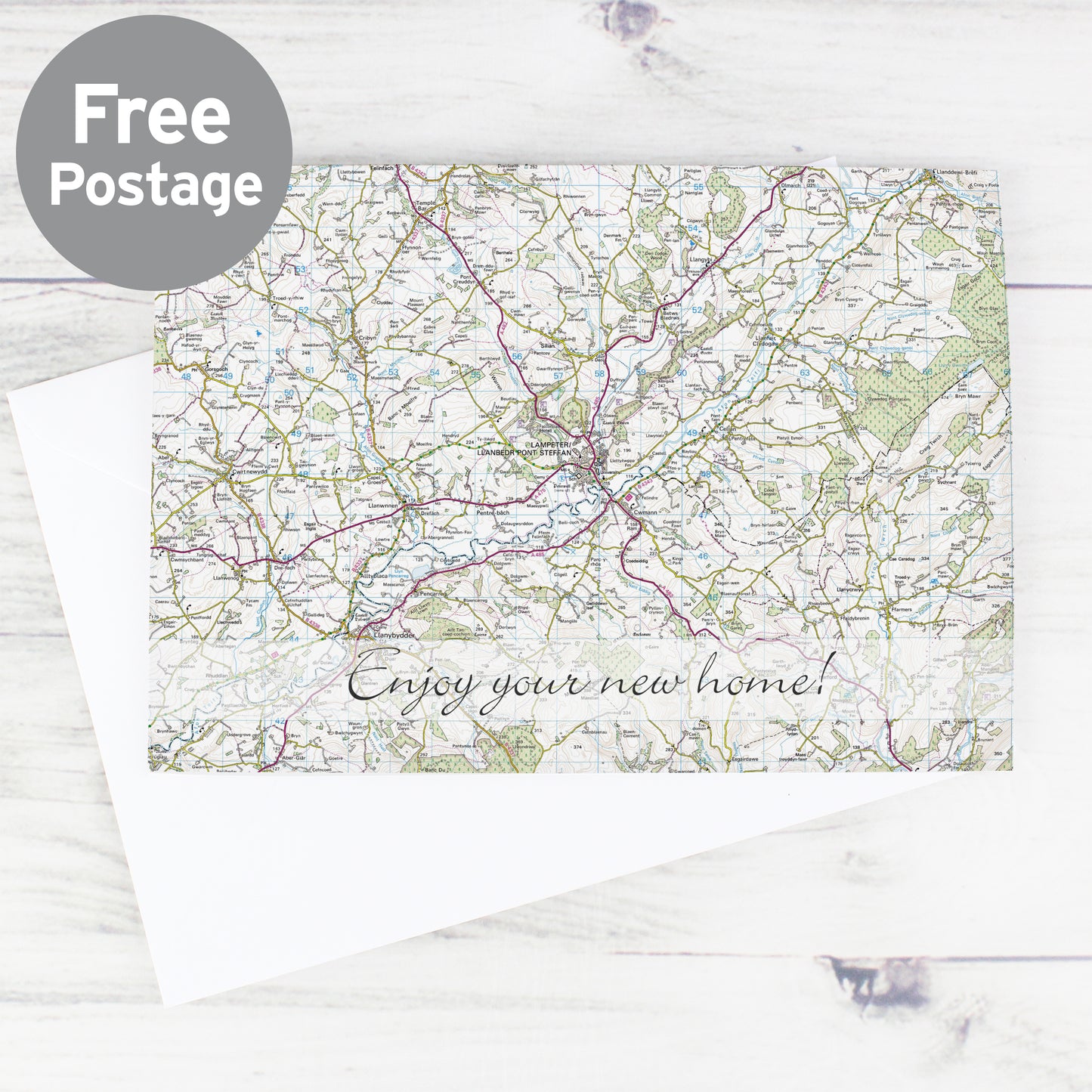 Personalised Present Day Map Card - MK&JD Gifts