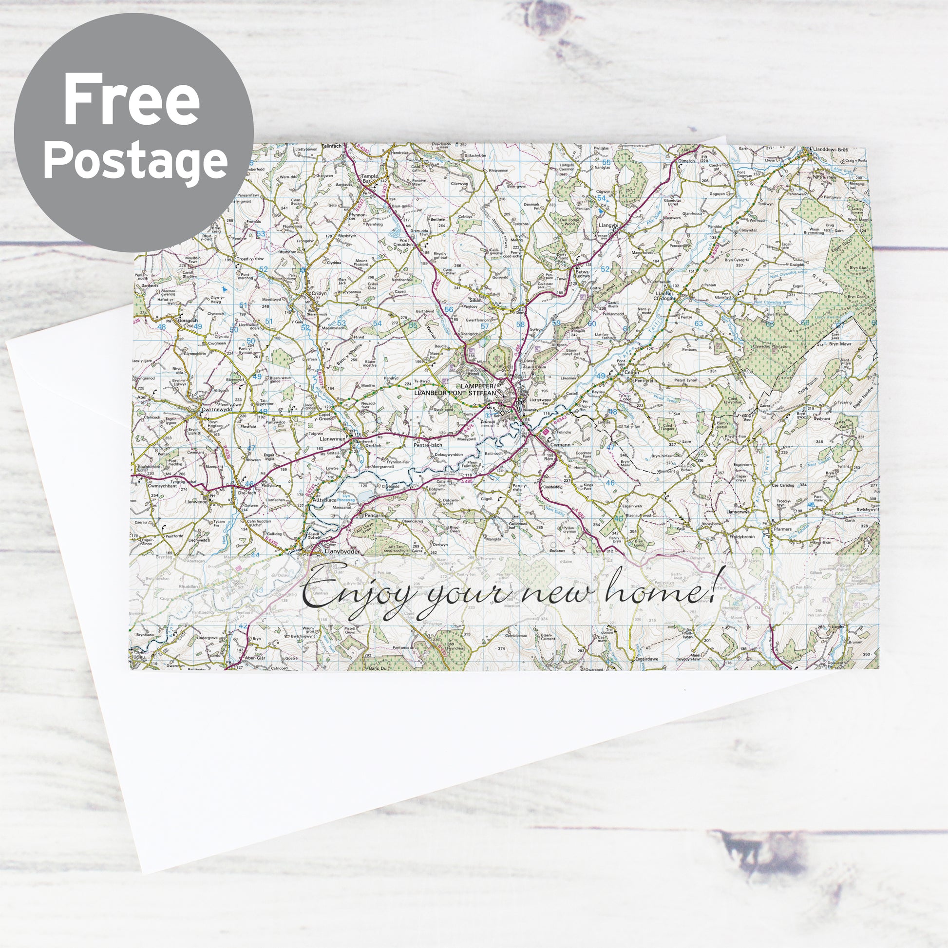 Personalised Present Day Map Card - MK&JD Gifts