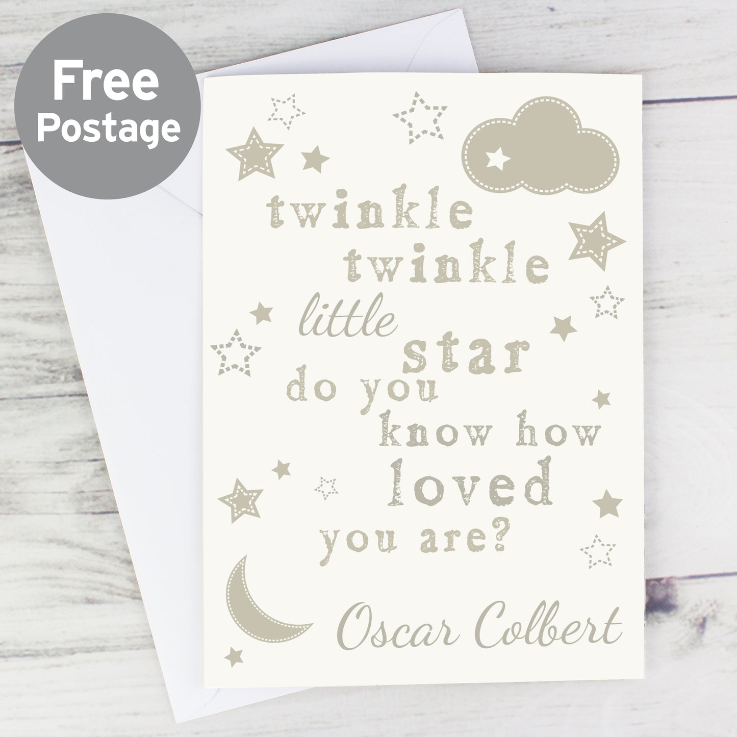Personalised Twinkle Twinkle Card - MK&JD Gifts