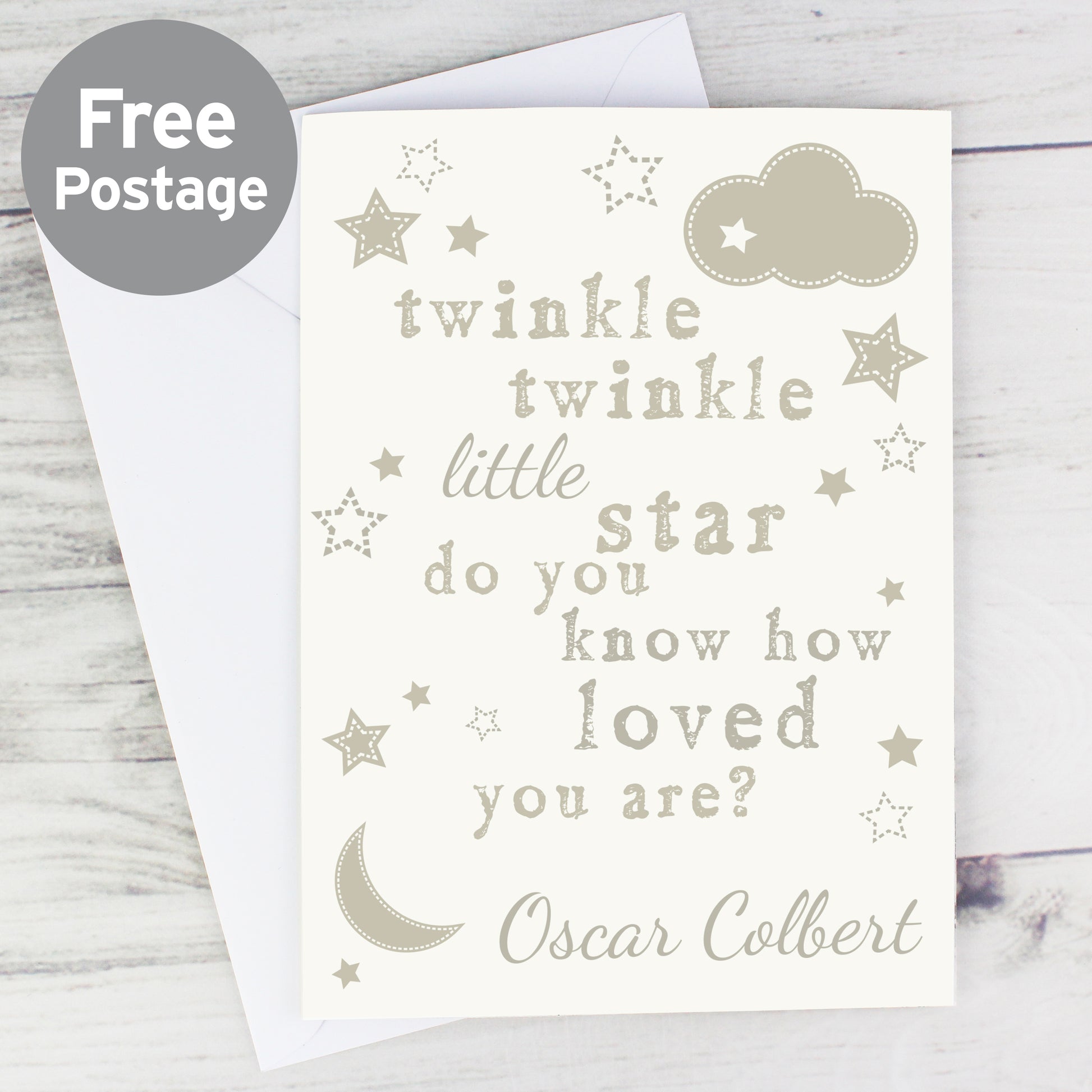 Personalised Twinkle Twinkle Card - MK&JD Gifts