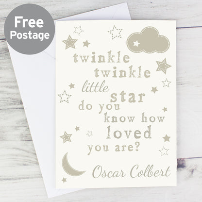 Personalised Twinkle Twinkle Card - MK&JD Gifts