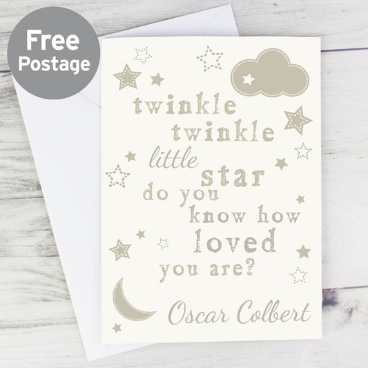 Personalised Twinkle Twinkle Card - MK&JD Gifts
