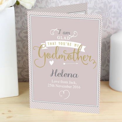 Personalised I Am Glad... Godmother Card - MK&JD Gifts