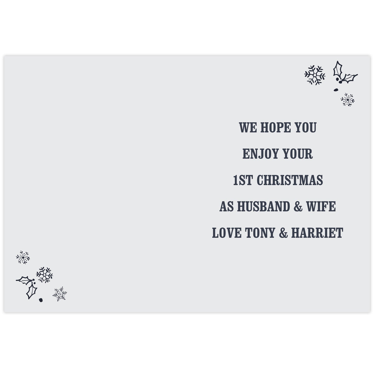 Personalised Christmas Frost Card - MK&JD Gifts
