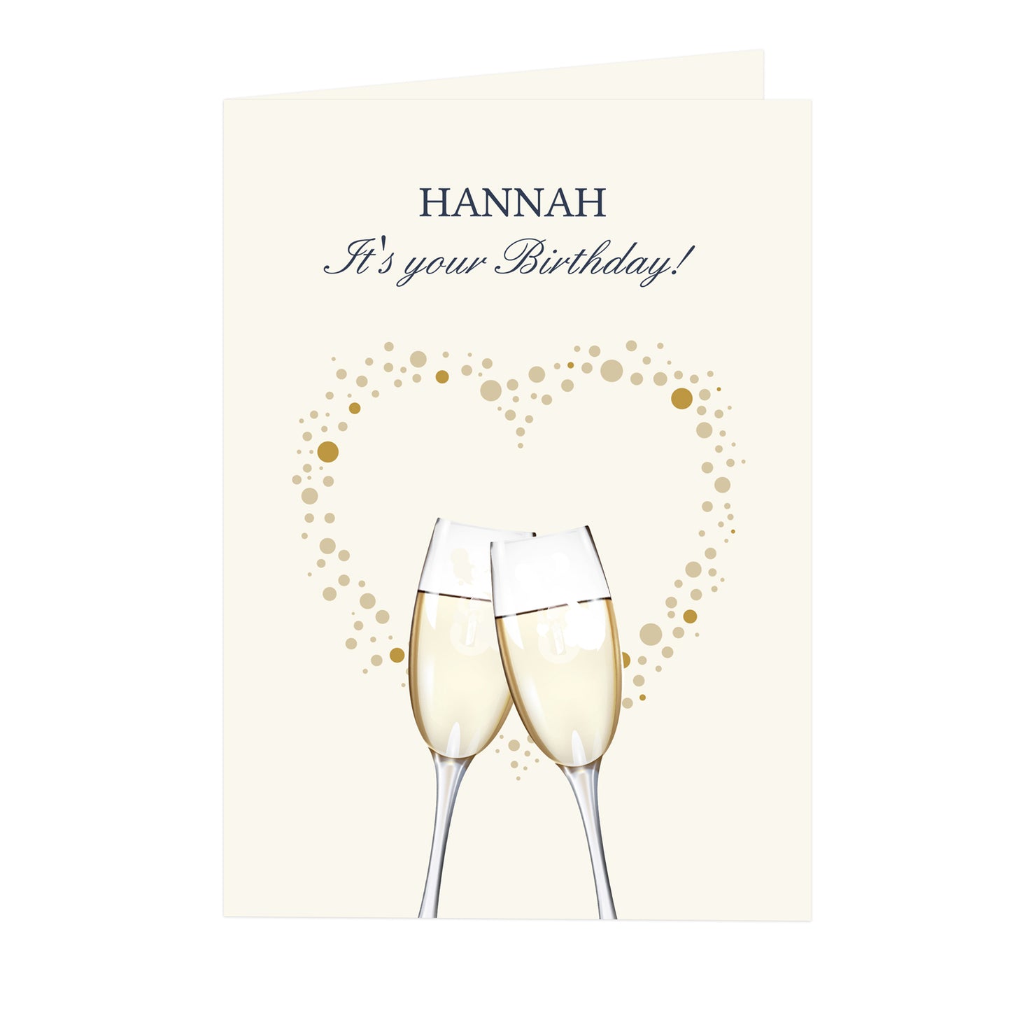 Personalised Gold Champagne Flutes Card - MK&JD Gifts