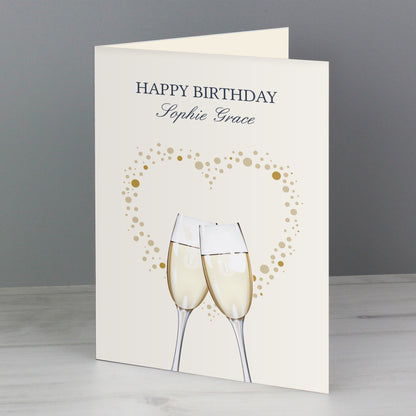 Personalised Gold Champagne Flutes Card - MK&JD Gifts
