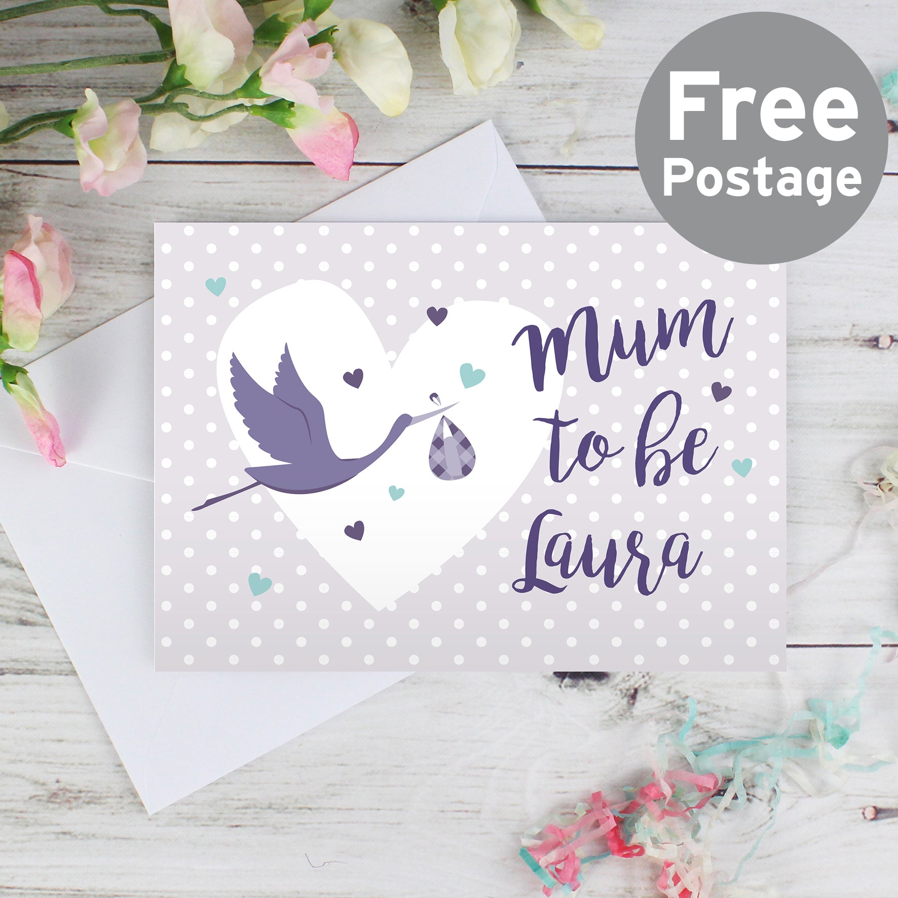 Personalised Mum to Be Stork Card - MK&JD Gifts