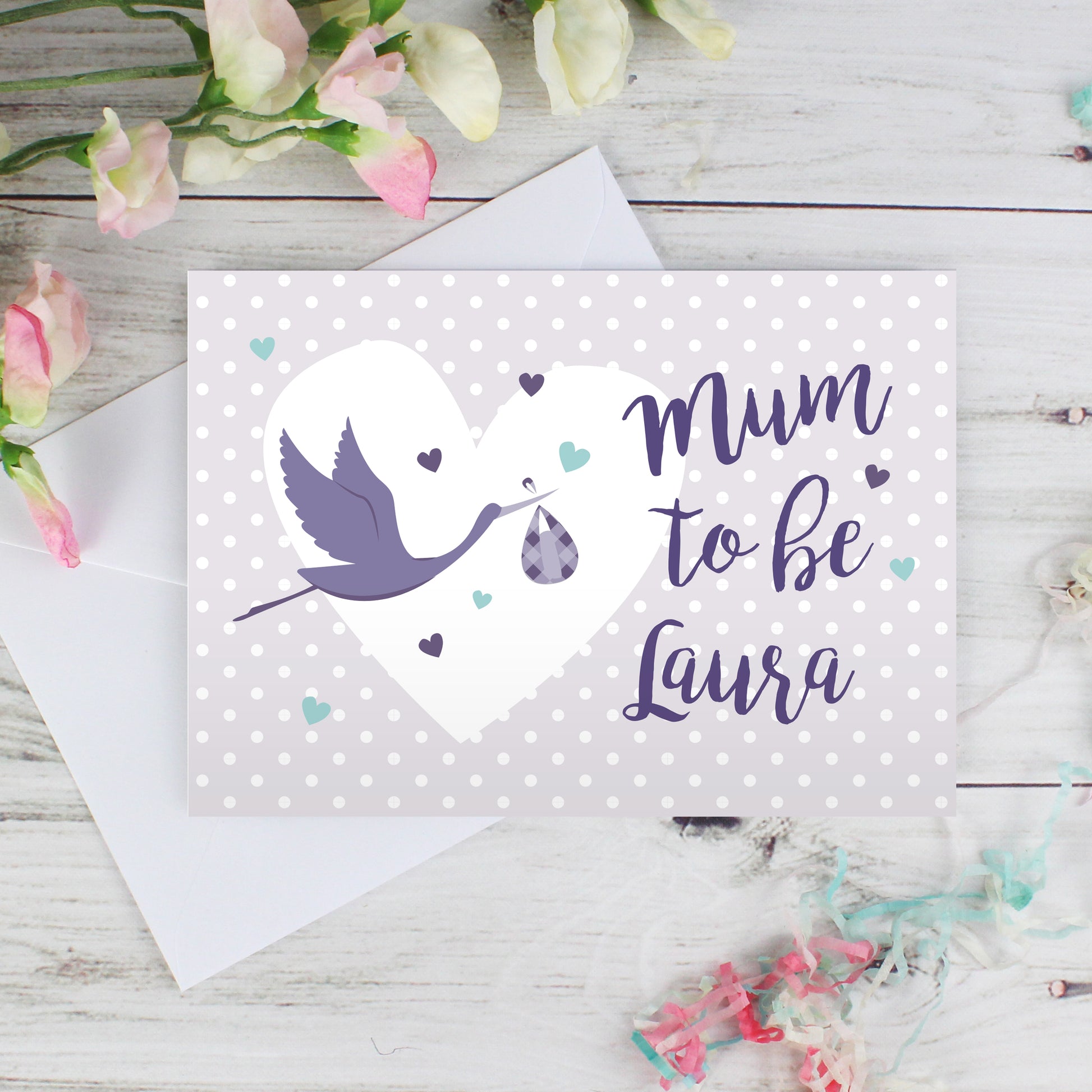 Personalised Mum to Be Stork Card - MK&JD Gifts
