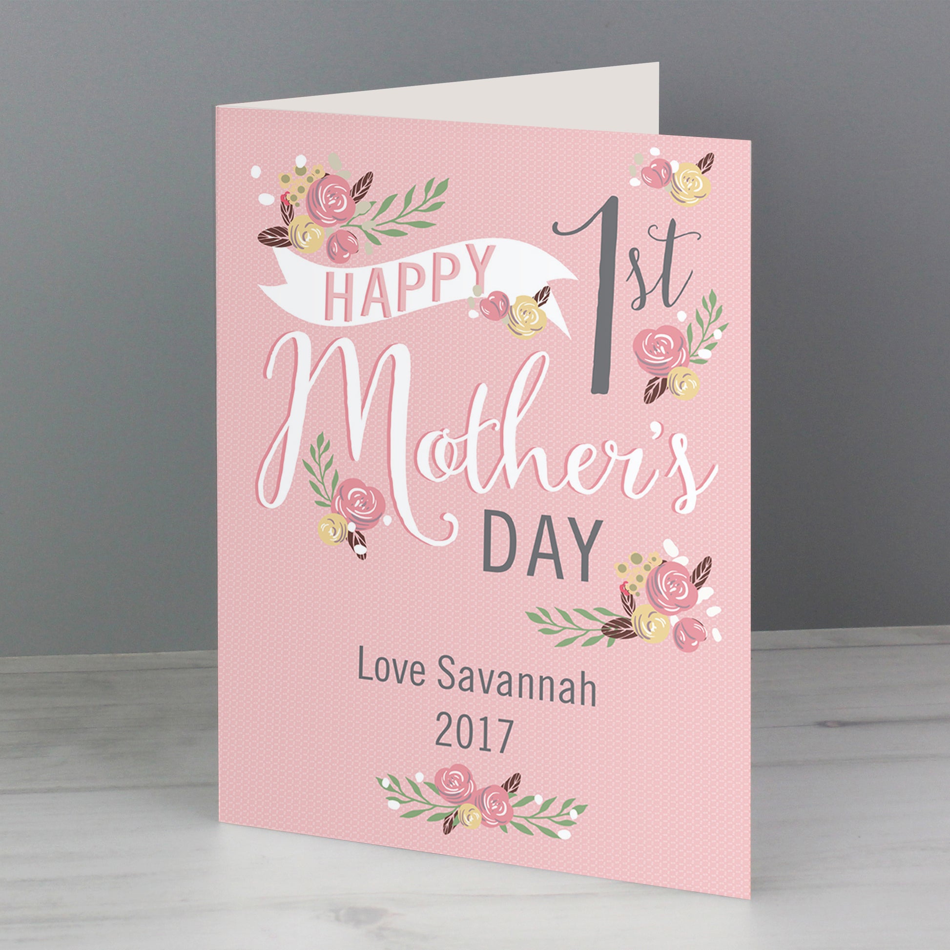 Personalised Floral Bouquet 1st Mother's Day Card - MK&JD Gifts