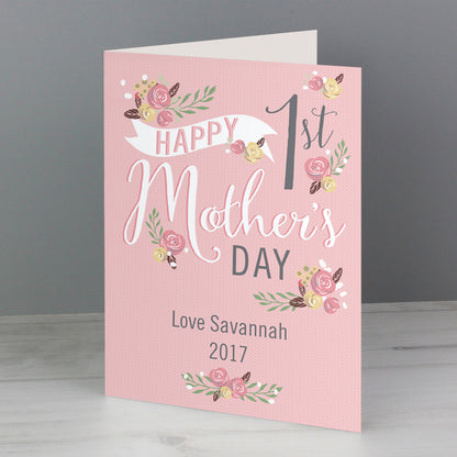 Personalised Floral Bouquet 1st Mother's Day Card - MK&JD Gifts