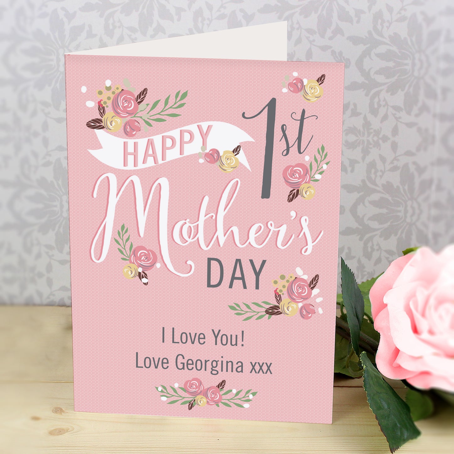 Personalised Floral Bouquet 1st Mother's Day Card - MK&JD Gifts