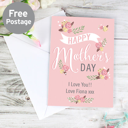 Personalised Floral Bouquet Mother's Day Card - MK&JD Gifts