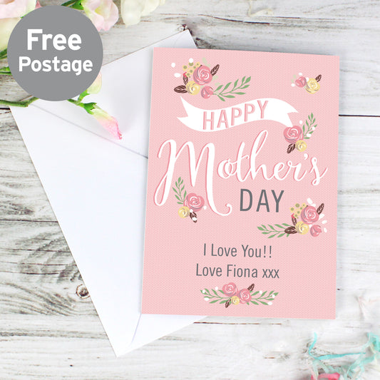 Personalised Floral Bouquet Mother's Day Card - MK&JD Gifts