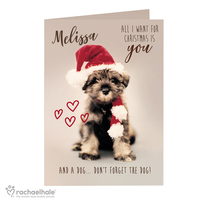 Personalised Rachael Hale 'All I Want For Christmas' Puppy Card - MK&JD Gifts