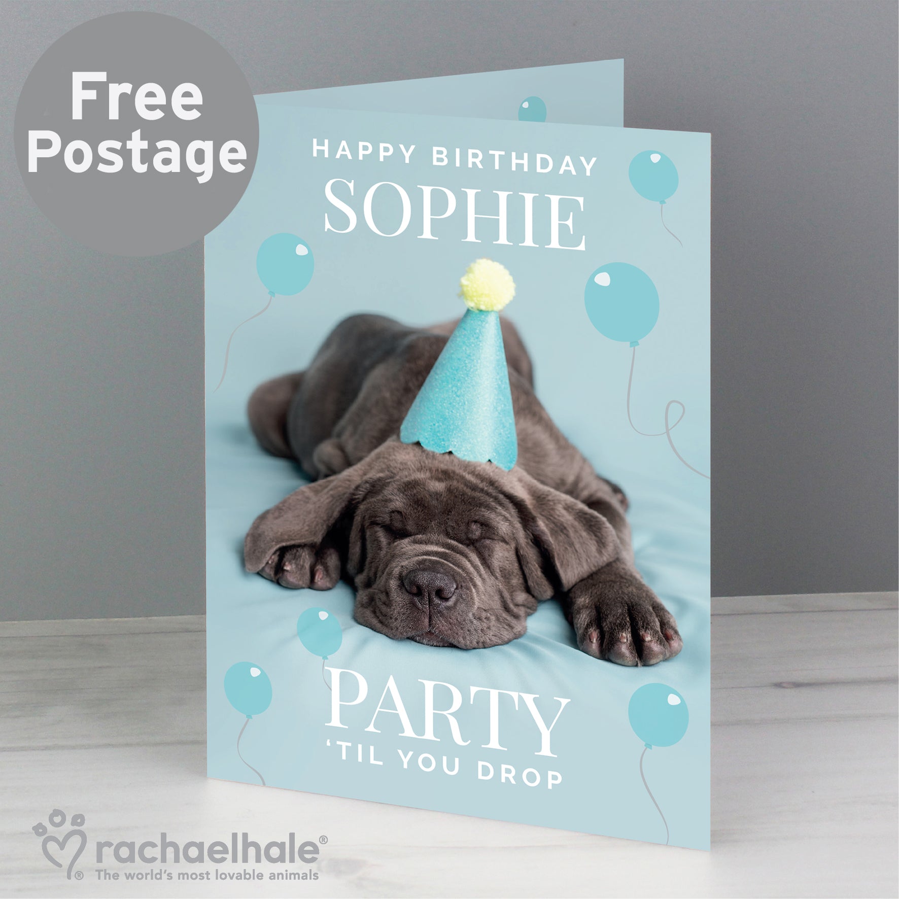Personalised Rachael Hale 'Party 'Til You Drop' Card - MK&JD Gifts