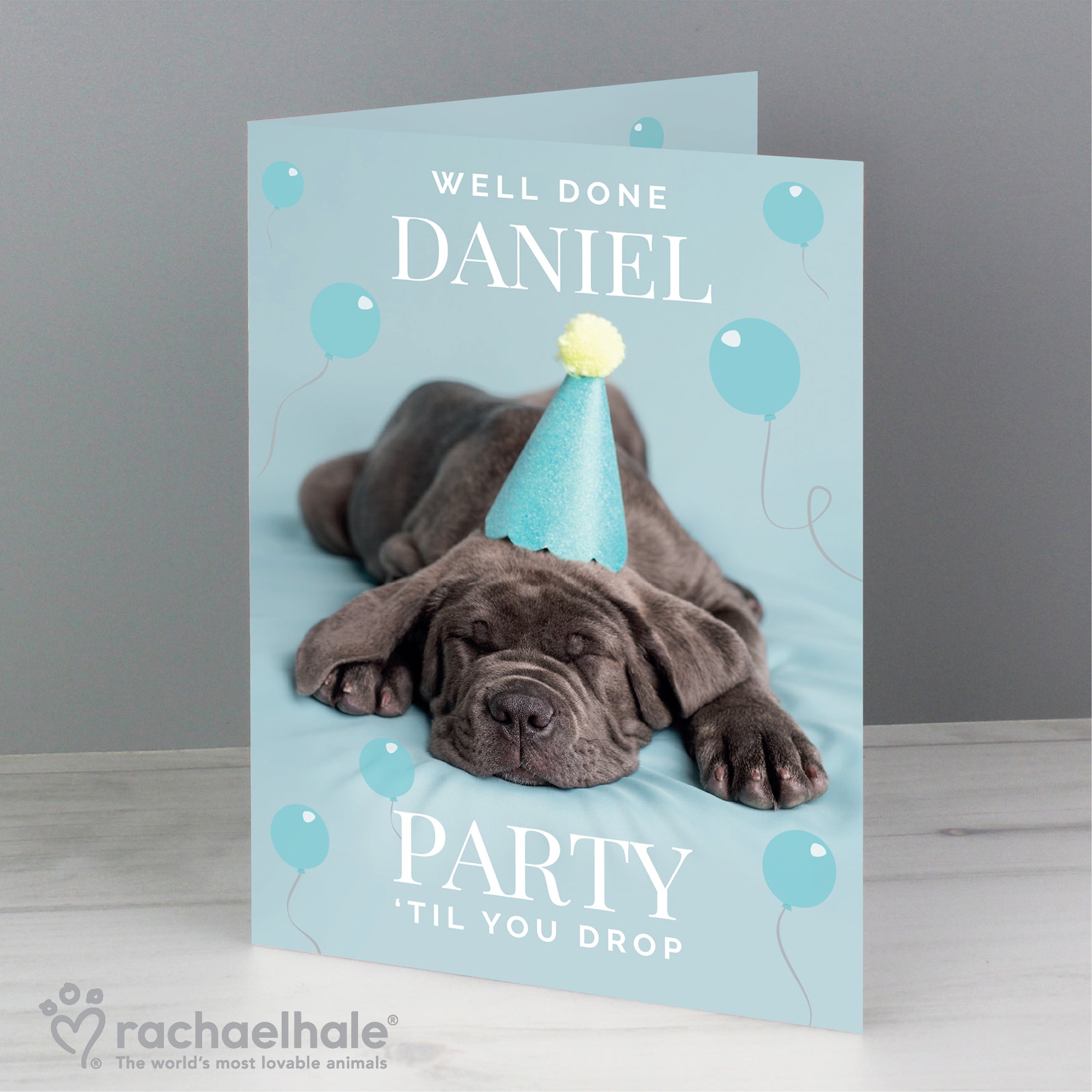 Personalised Rachael Hale 'Party 'Til You Drop' Card - MK&JD Gifts