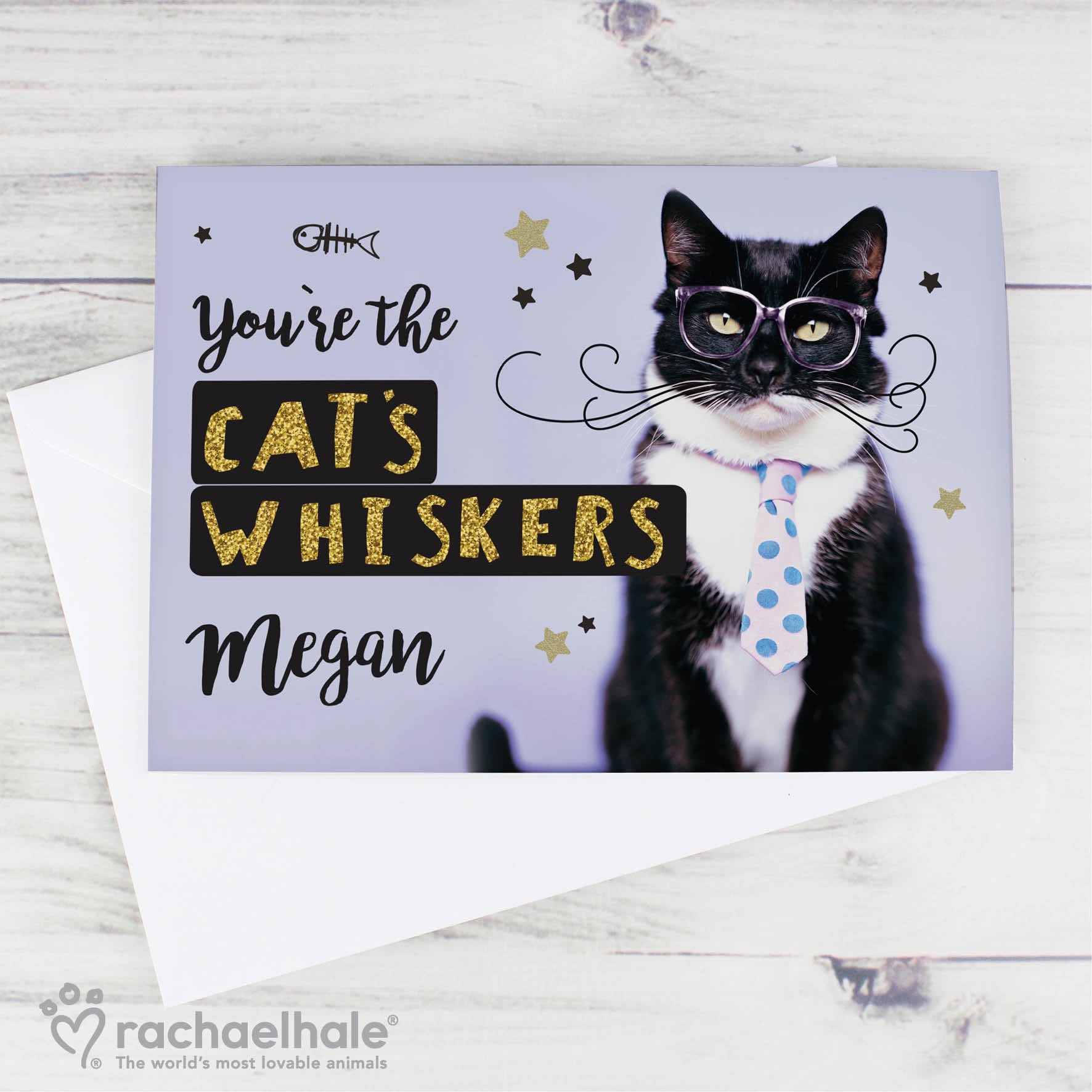 Personalised Rachael Hale You're the Cats Whiskers Card - MK&JD Gifts