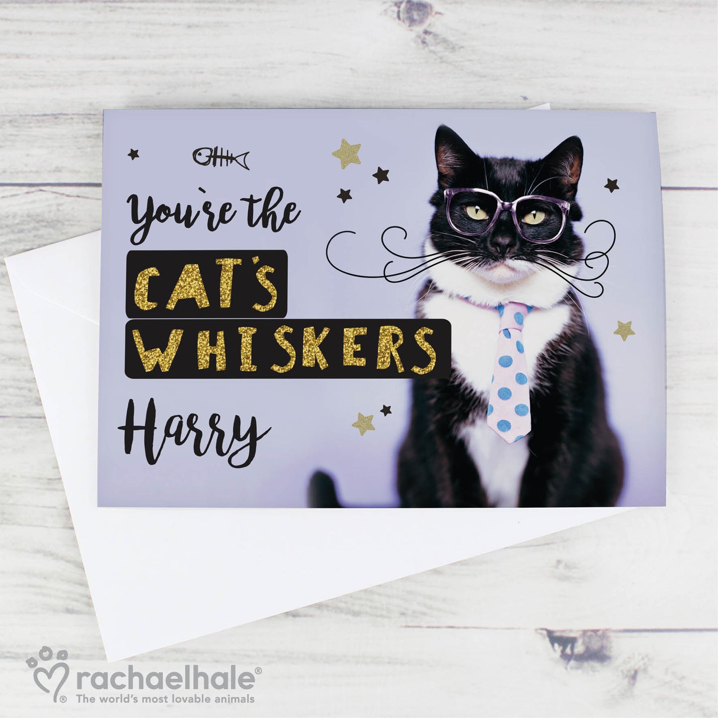 Personalised Rachael Hale You're the Cats Whiskers Card - MK&JD Gifts