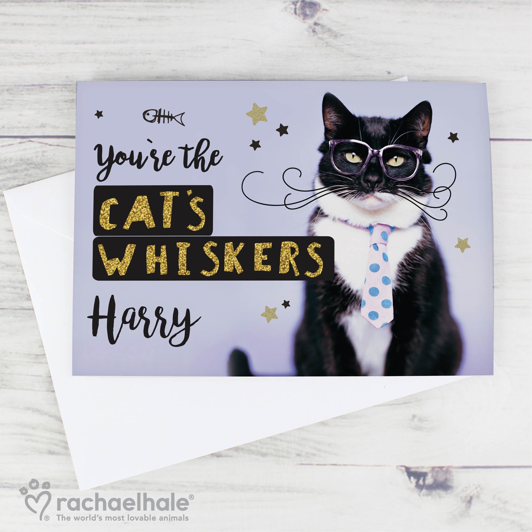 Personalised Rachael Hale You're the Cats Whiskers Card - MK&JD Gifts