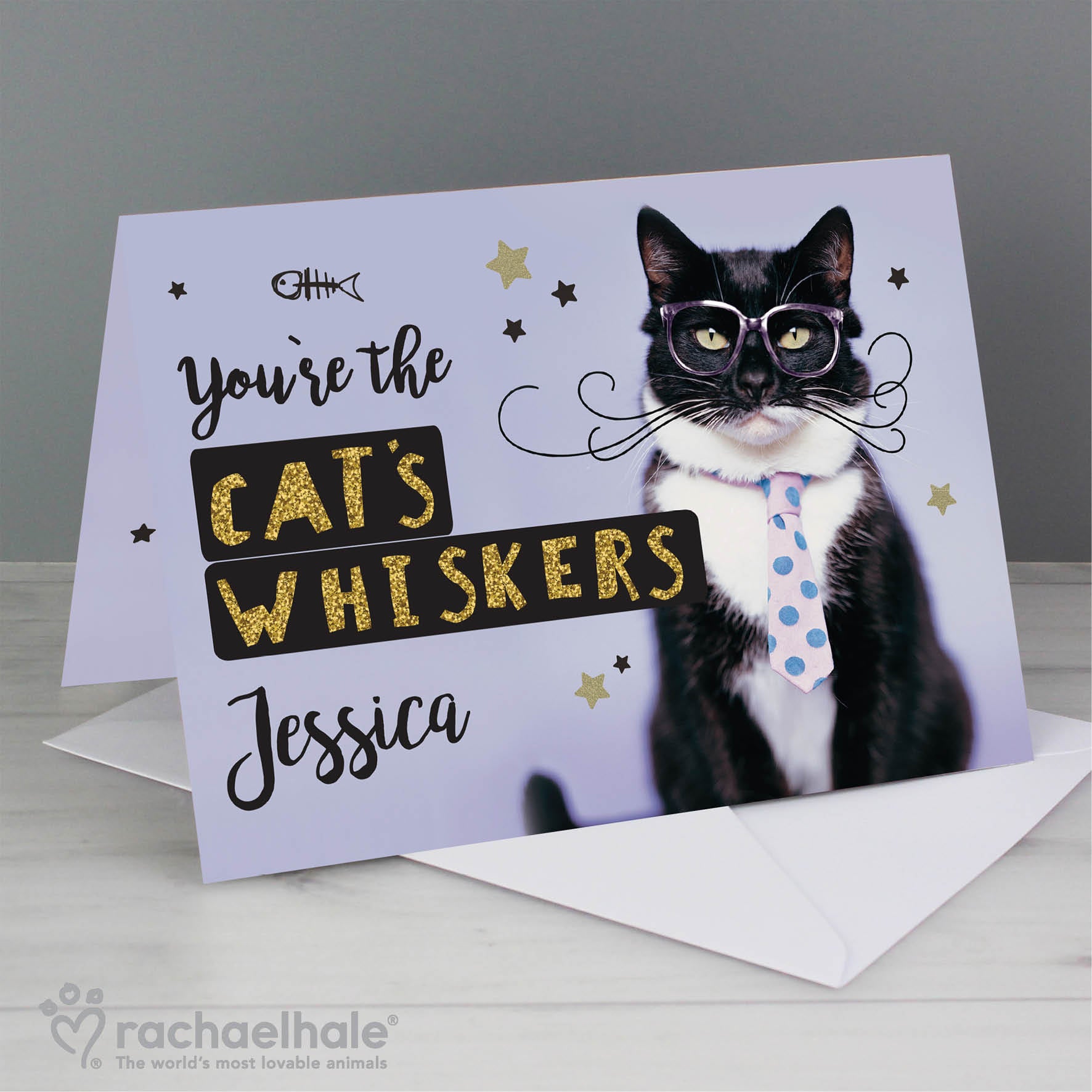 Personalised Rachael Hale You're the Cats Whiskers Card - MK&JD Gifts