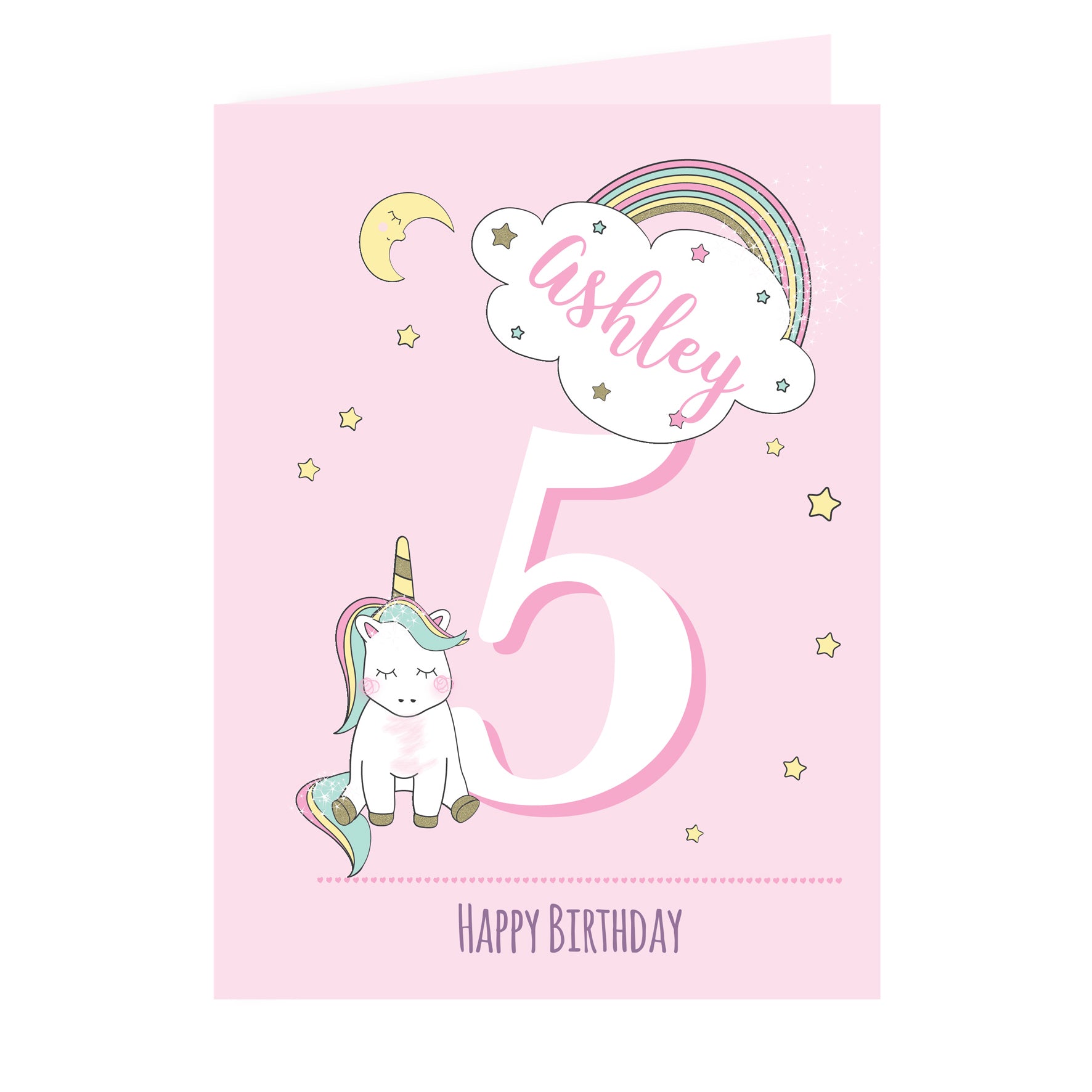 Personalised Baby Unicorn Birthday Age Card - MK&JD Gifts