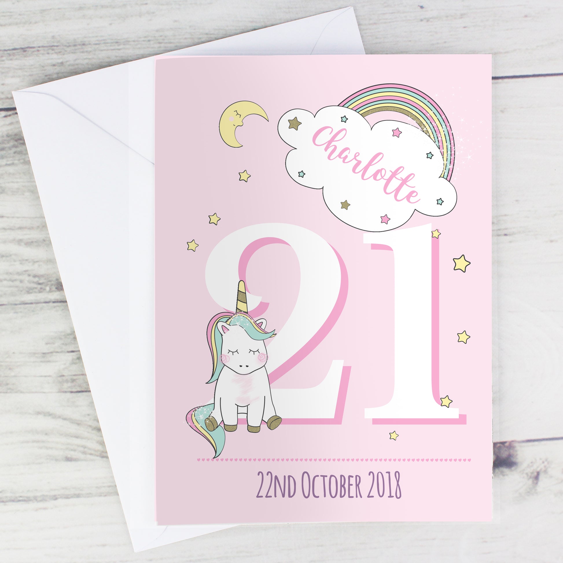 Personalised Baby Unicorn Birthday Age Card - MK&JD Gifts