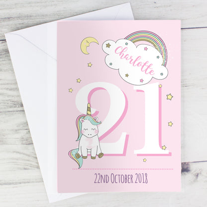 Personalised Baby Unicorn Birthday Age Card - MK&JD Gifts