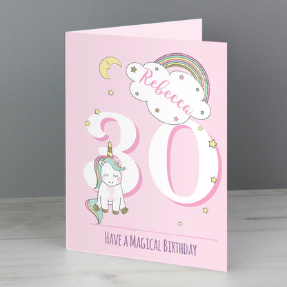 Personalised Baby Unicorn Birthday Age Card