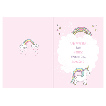 Personalised Baby Unicorn Birthday Age Card - MK&JD Gifts