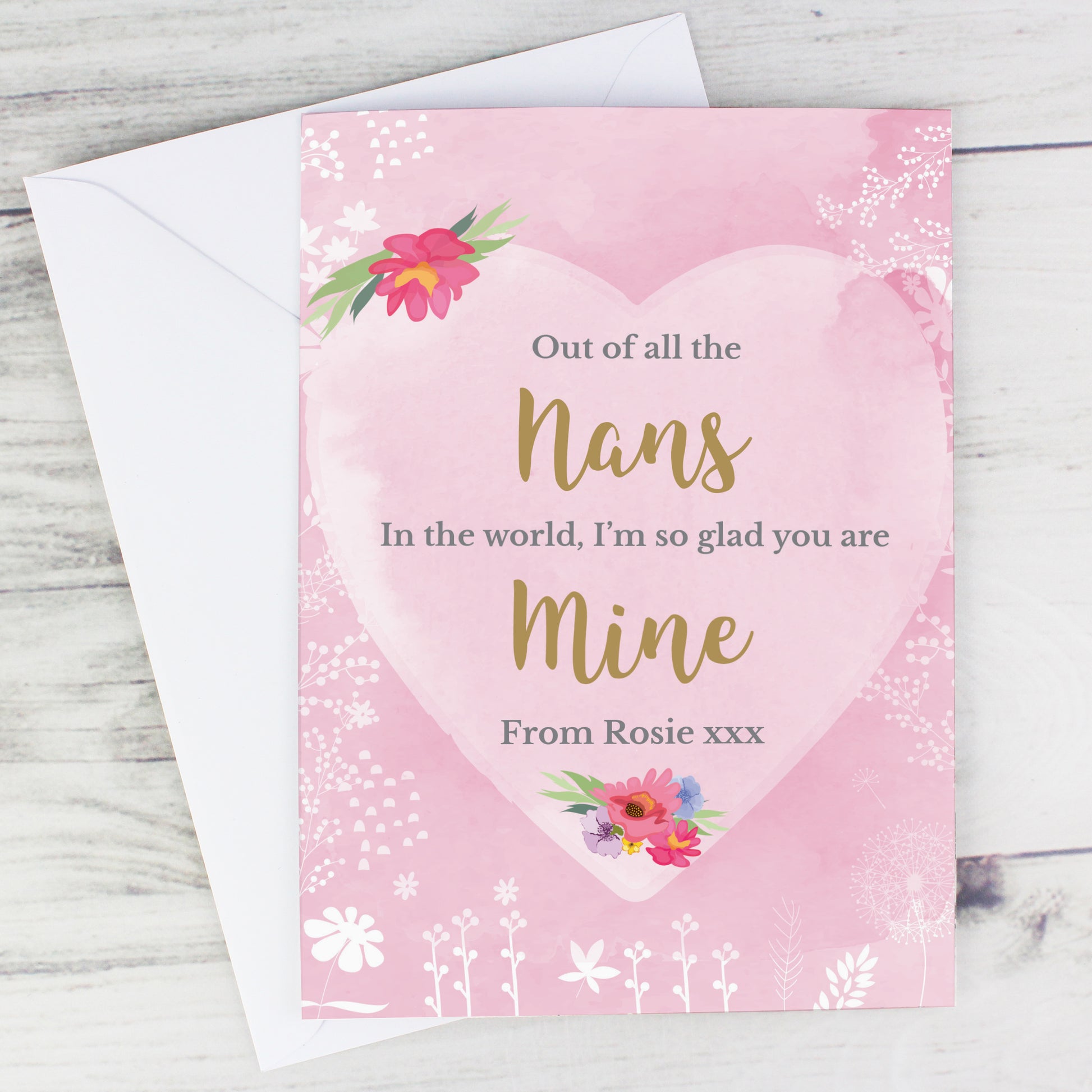 Personalised Floral Watercolour Card - MK&JD Gifts