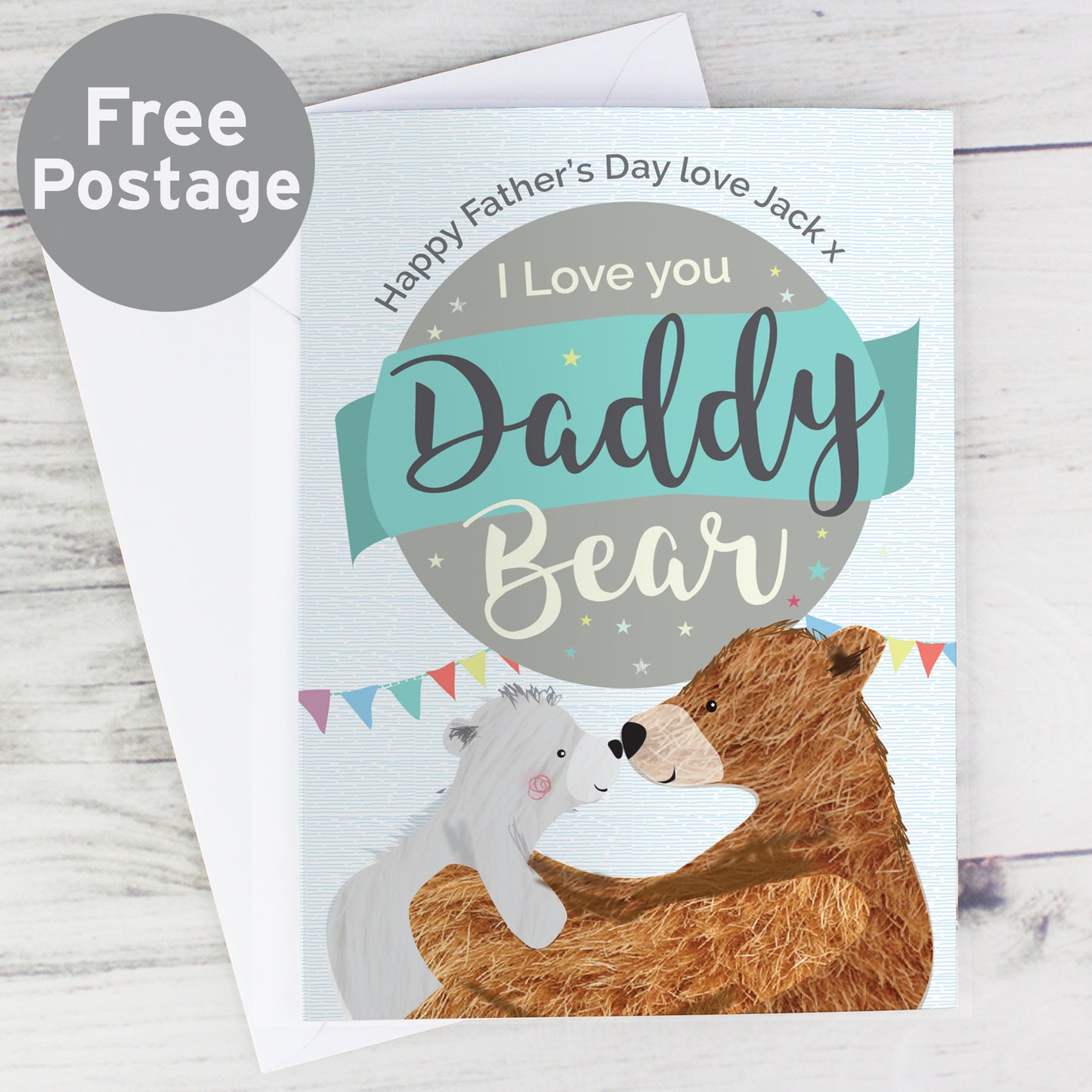 Personalised Daddy Bear Card - MK&JD Gifts