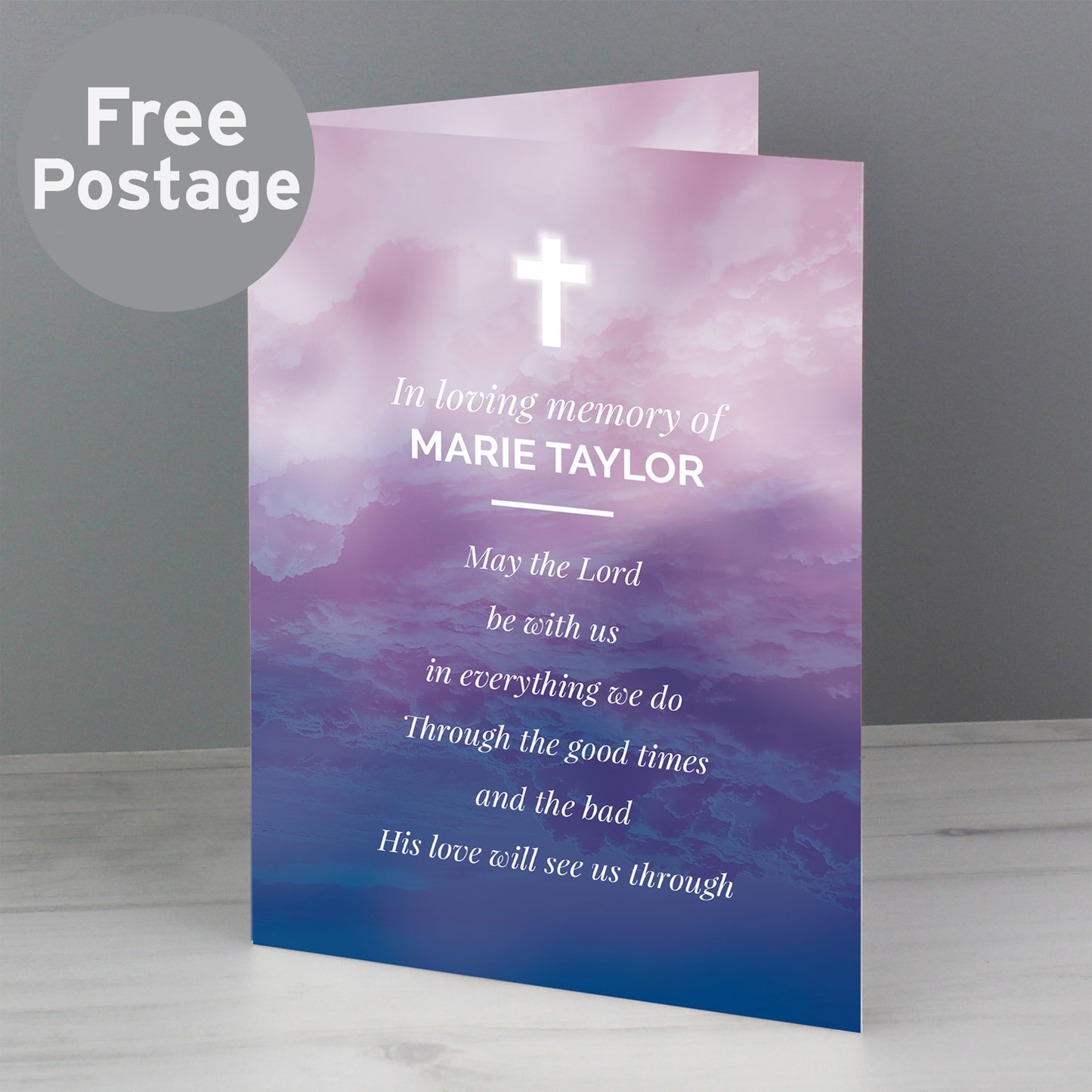 Personalised In Loving Memory Cross Card - MK&JD Gifts