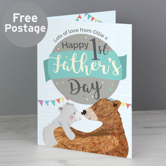 Personalised 1st Father's Day Daddy Bear Card - MK&JD Gifts