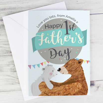 Personalised 1st Father's Day Daddy Bear Card - MK&JD Gifts