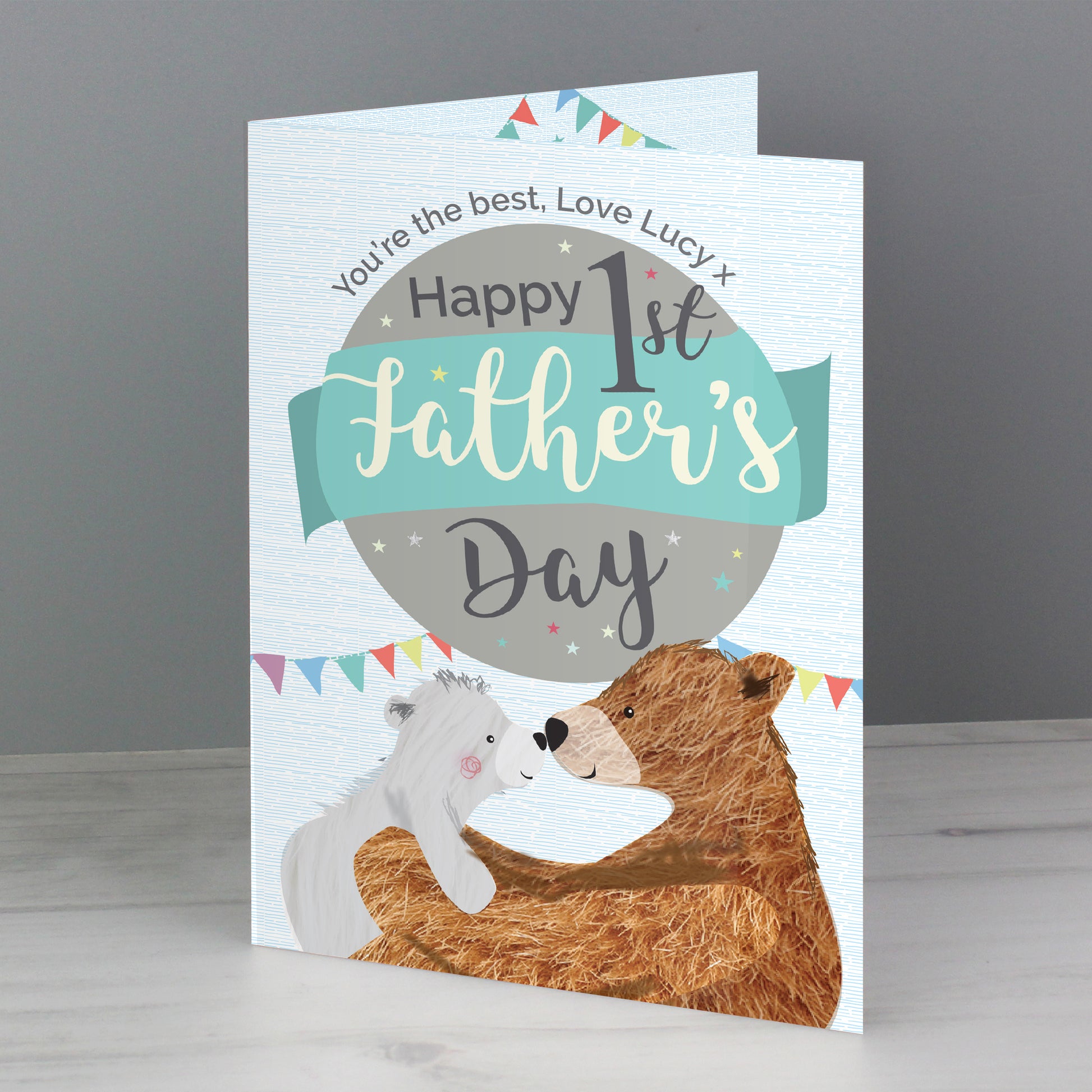 Personalised 1st Father's Day Daddy Bear Card - MK&JD Gifts